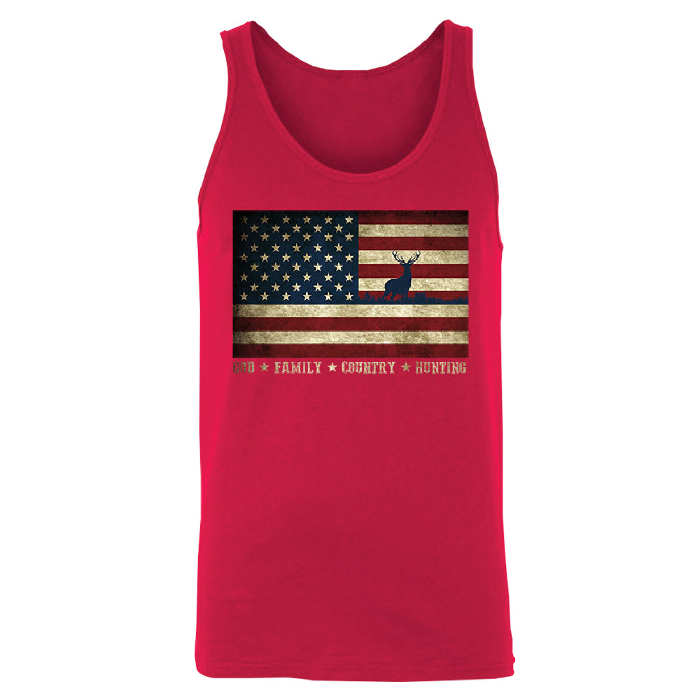 God Family Country Hunting American Flag Men's Tank Top USA Shirt 