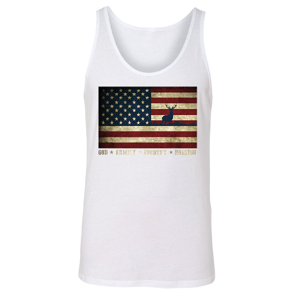 God Family Country Hunting American Flag Men's Tank Top USA Shirt 