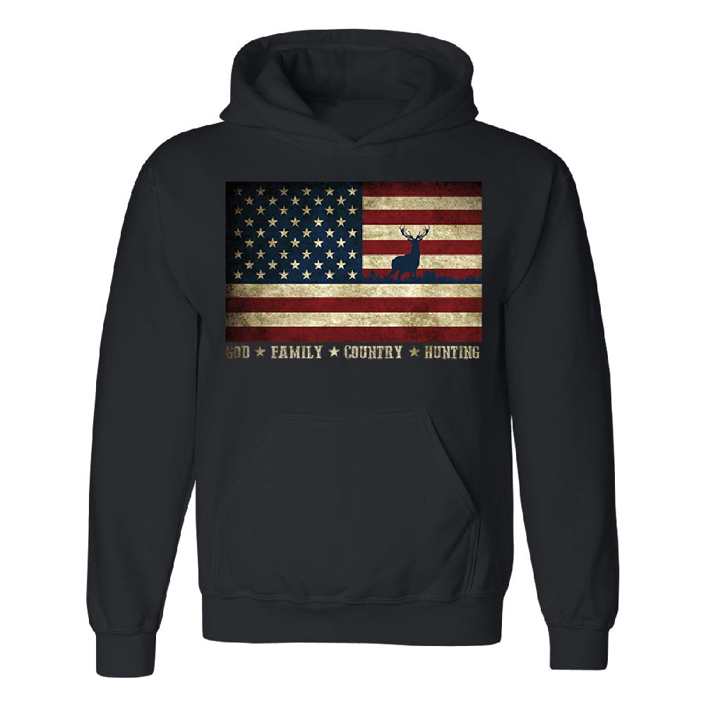 God Family Country Hunting American Flag Unisex Hoodie USA Sweater 