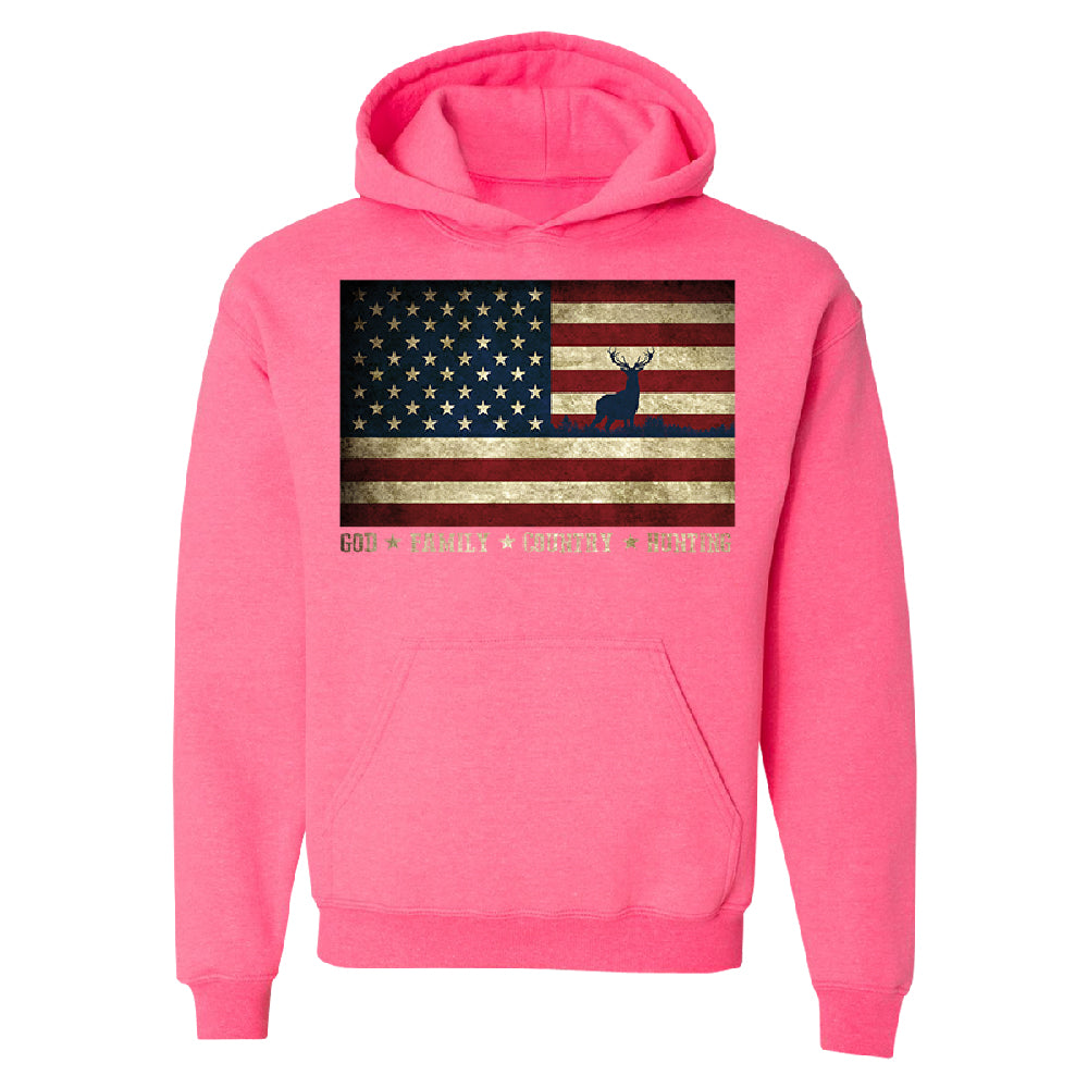 God Family Country Hunting American Flag Unisex Hoodie USA Sweater 