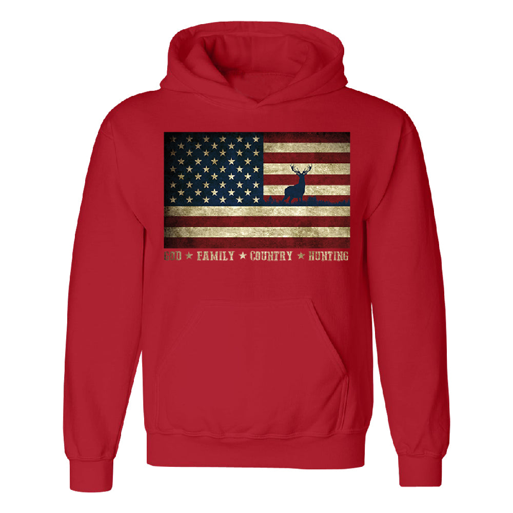God Family Country Hunting American Flag Unisex Hoodie USA Sweater 