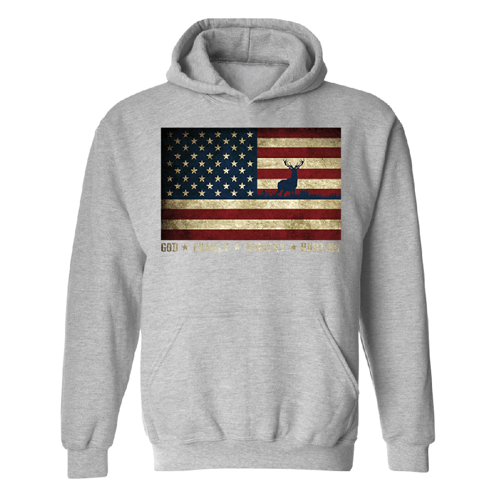 God Family Country Hunting American Flag Unisex Hoodie USA Sweater 