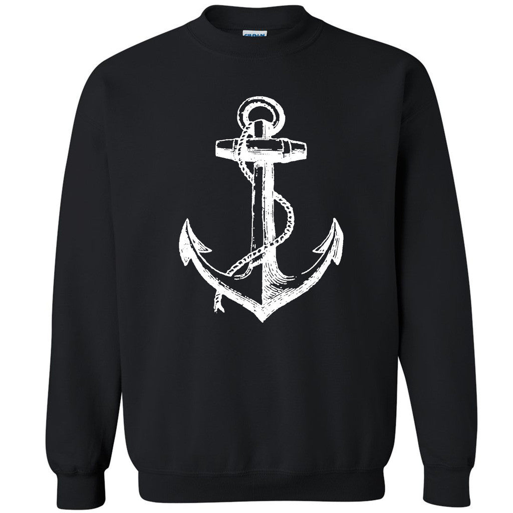 White Anchor Unisex Crewneck Marine Captain Cool Gift Sweatshirt - Zexpa Apparel