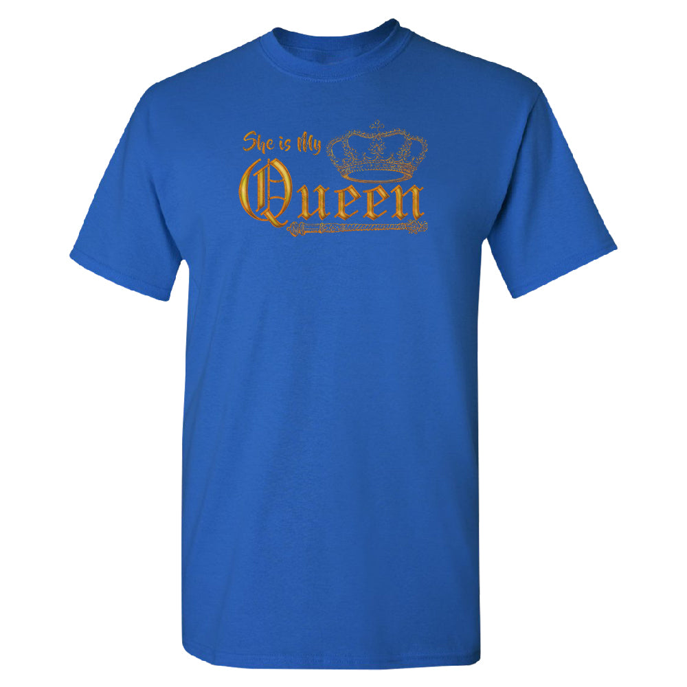 She is My Queen Golden Crown Men's T-Shirt 