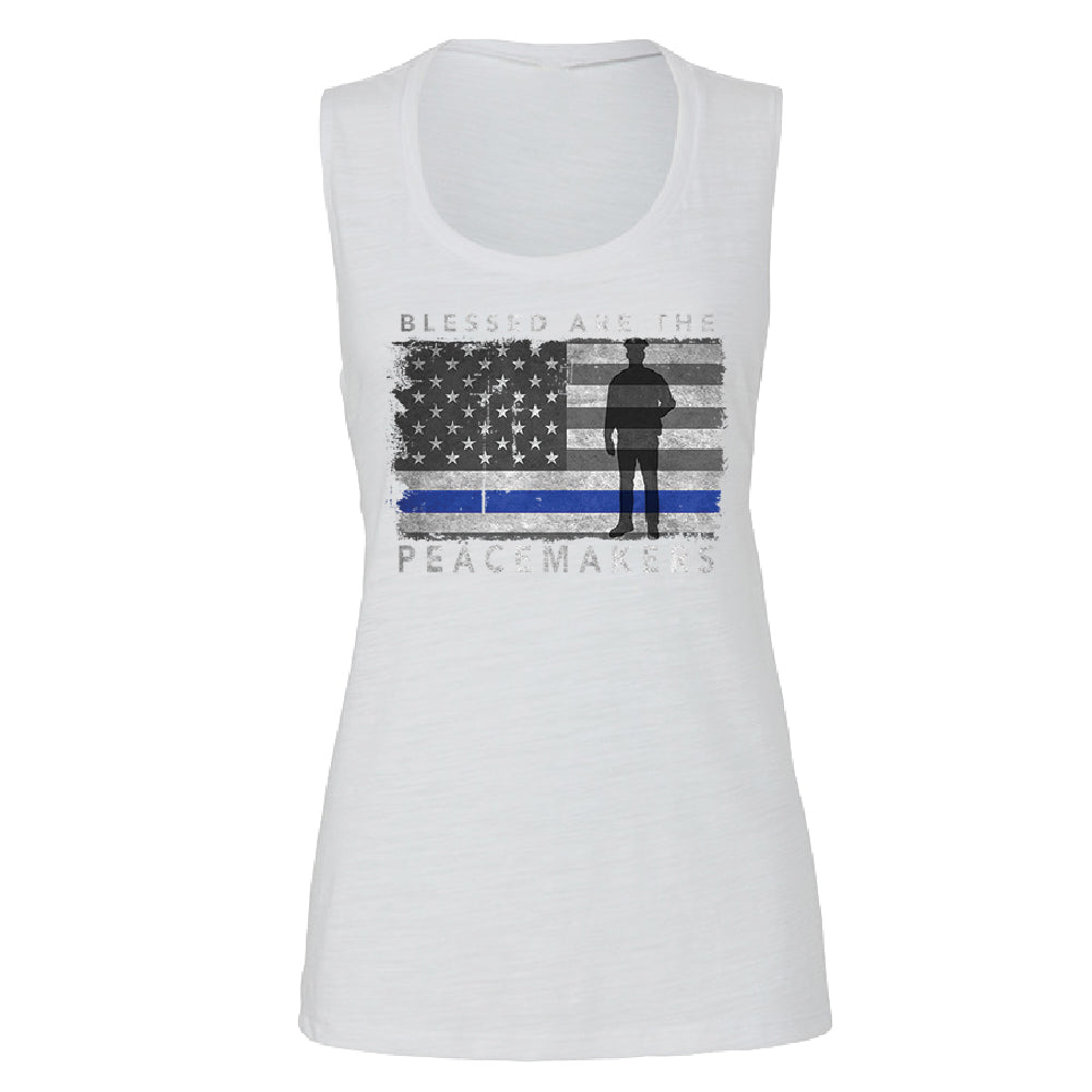 Blessed Are The Peacemakers Women's Muscle Tank Support Law Enforcement Tee 