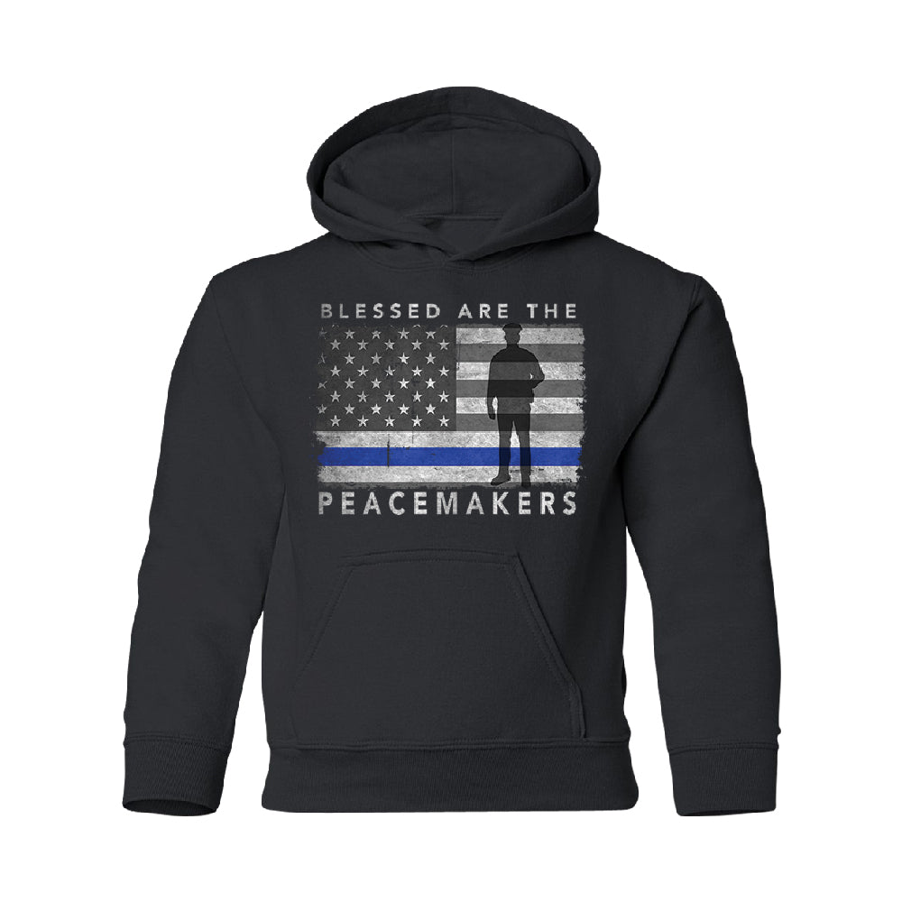 Blessed Are The Peacemakers YOUTH Hoodie Support Law Enforcement SweatShirt 