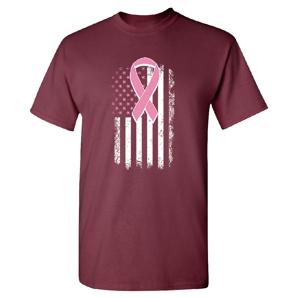 Pink Vintage American Flag Men's T-Shirt 