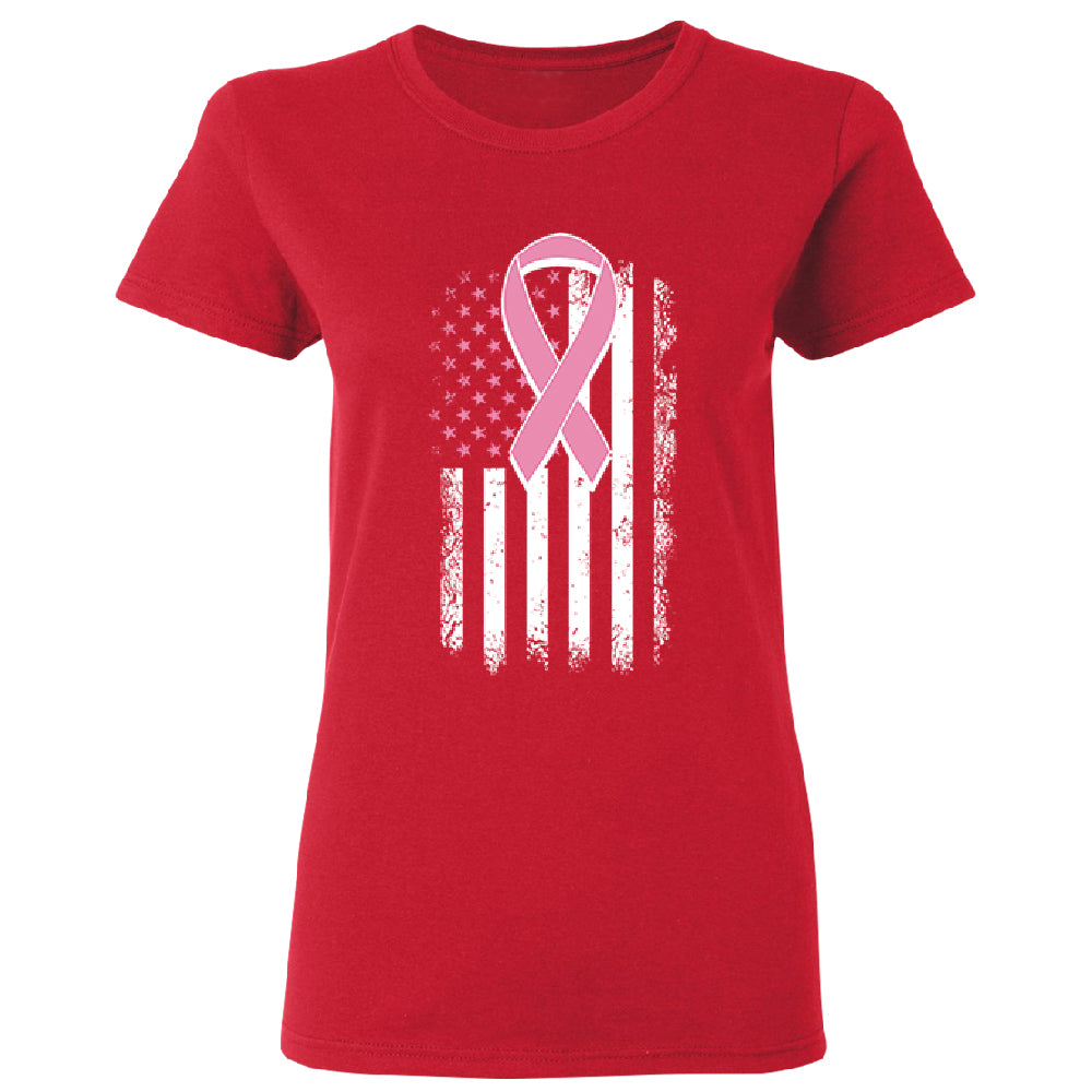 Pink Vintage American Flag Women's T-Shirt 