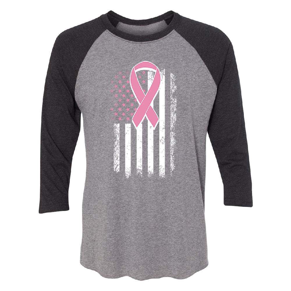 Pink Vintage American Flag 3/4 Raglan Tee 