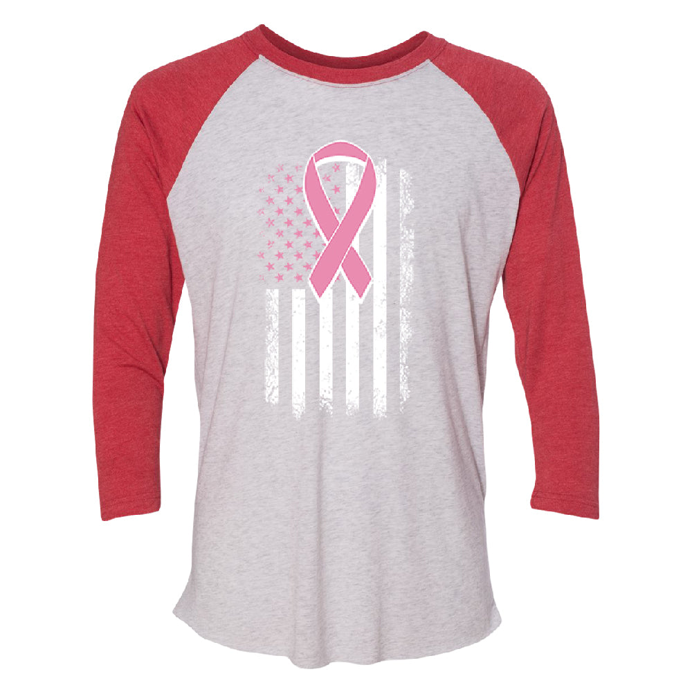 Pink Vintage American Flag 3/4 Raglan Tee 
