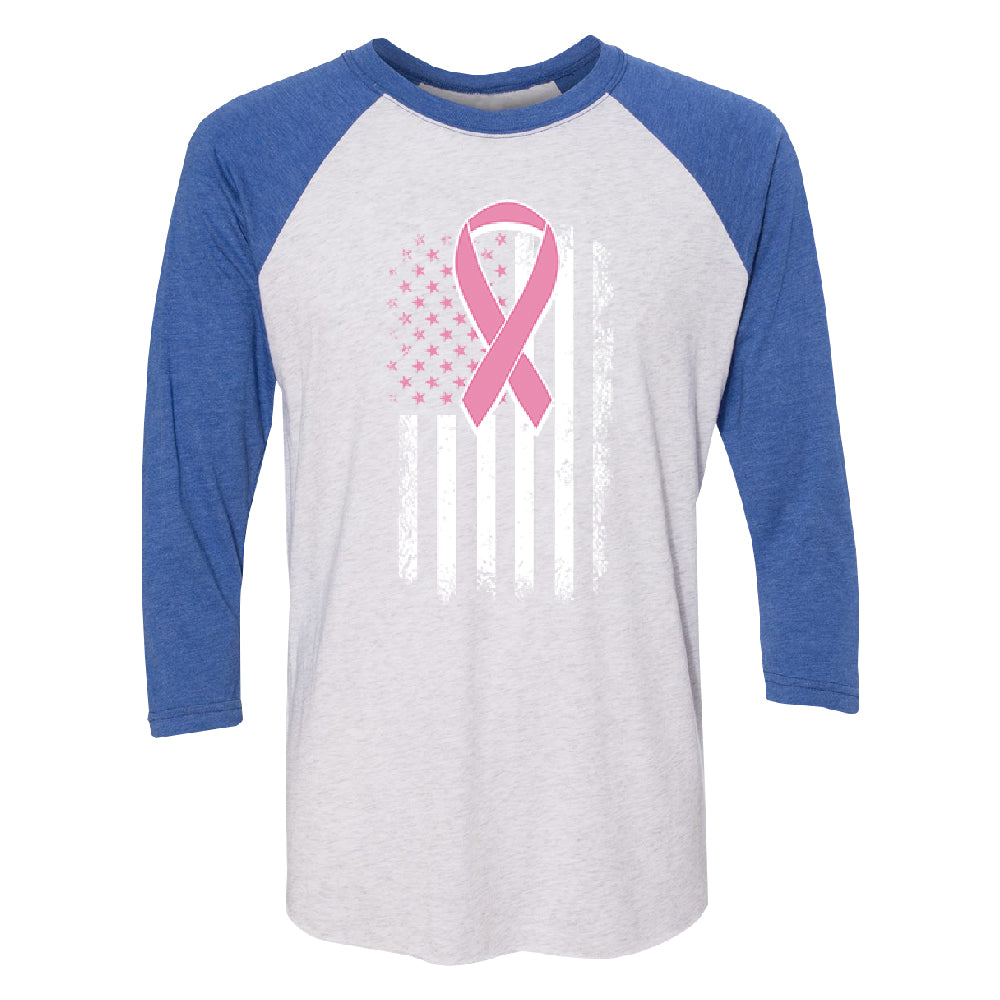 Pink Vintage American Flag 3/4 Raglan Tee 