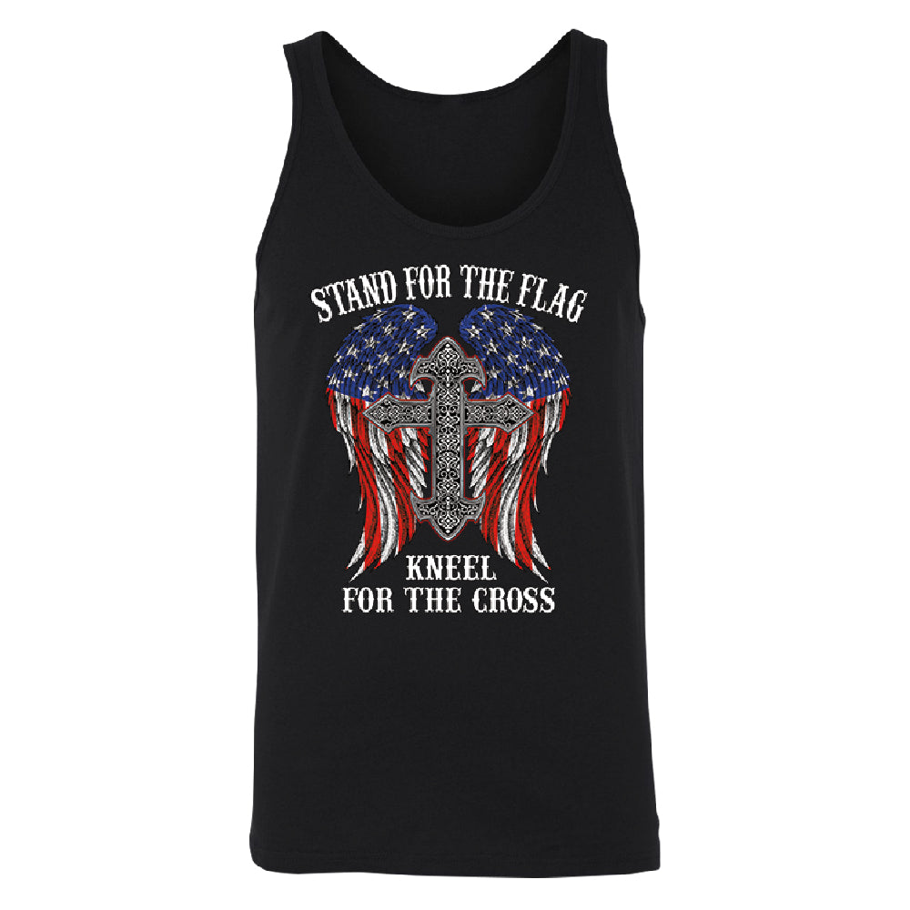 Stand For The Flag Kneel For The Cross Men's Tank Top American Flag Shirt 