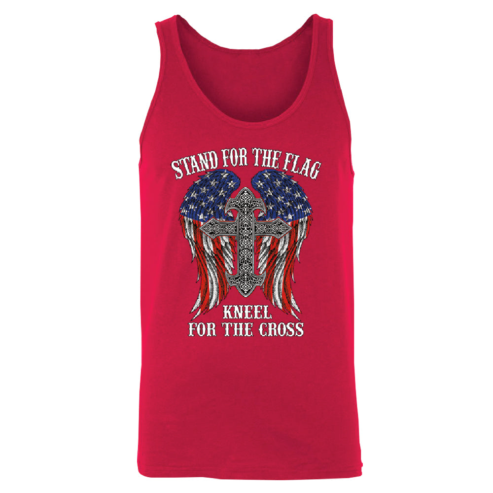 Stand For The Flag Kneel For The Cross Men's Tank Top American Flag Shirt 