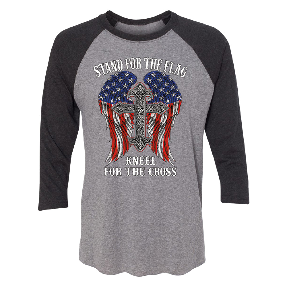 Stand For The Flag Kneel For The Cross 3/4 Raglan Tee 