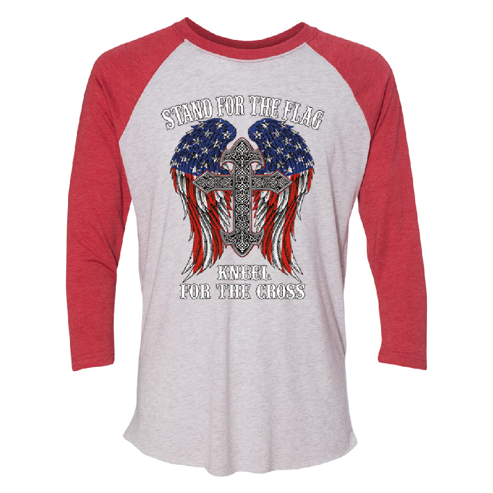 Stand For The Flag Kneel For The Cross 3/4 Raglan Tee 