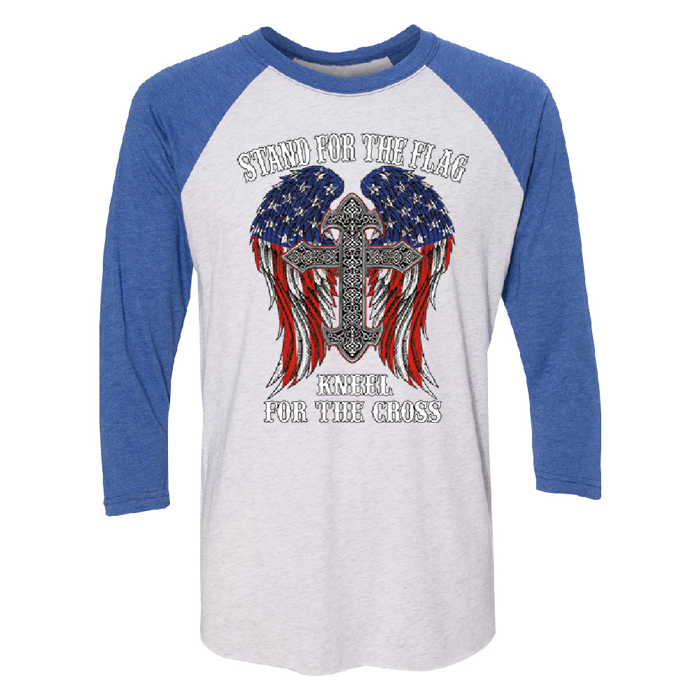 Stand For The Flag Kneel For The Cross 3/4 Raglan Tee 