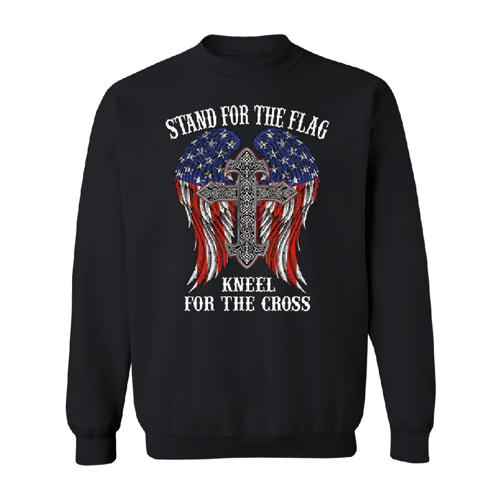Stand For The Flag Kneel For The Cross Unisex Crewneck American Flag Sweater 