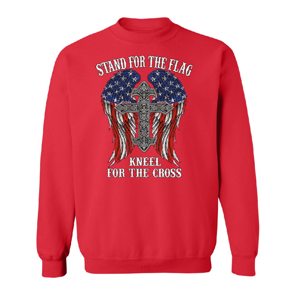 Stand For The Flag Kneel For The Cross Unisex Crewneck American Flag Sweater 
