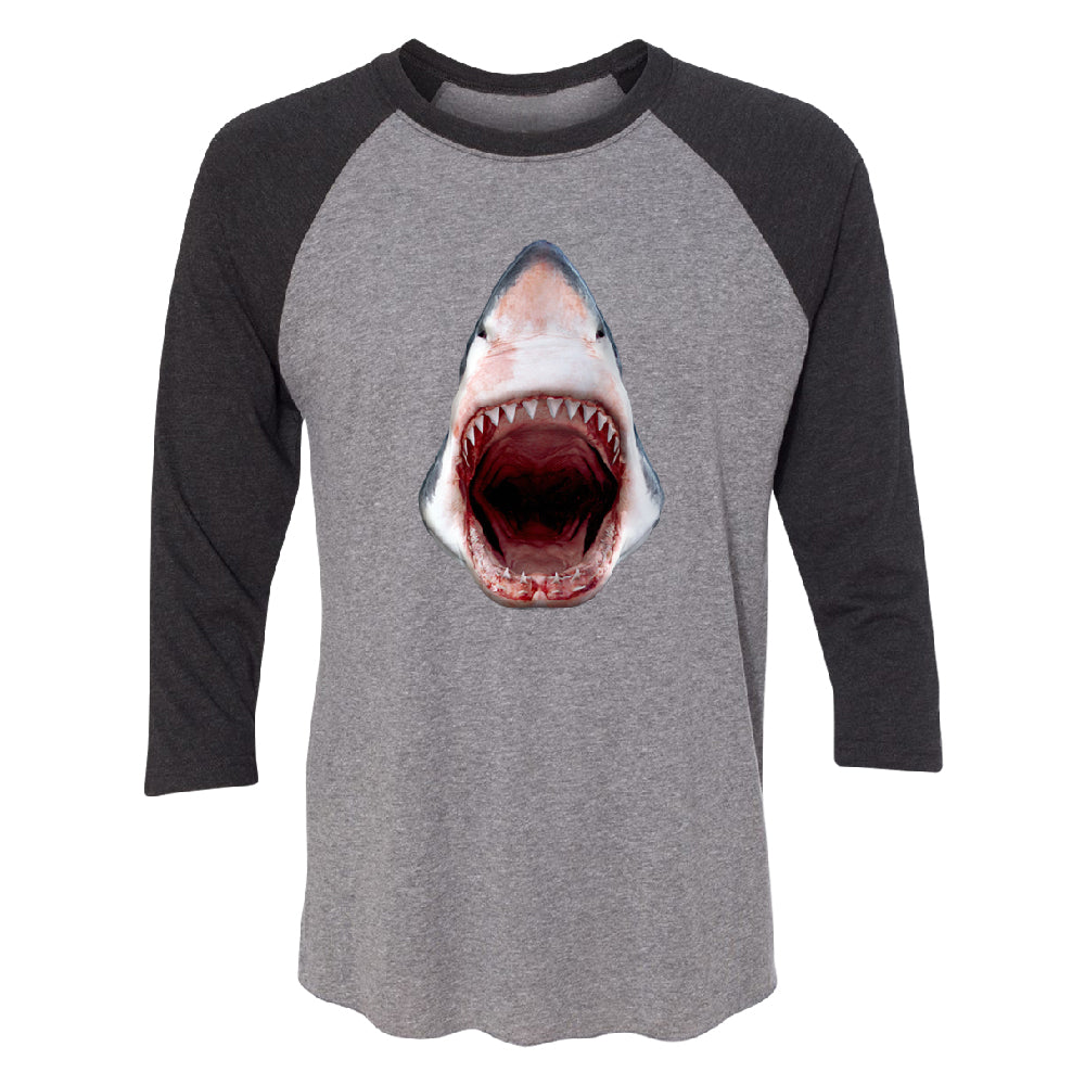Great White Shark 3D Print 3/4 Raglan Tee 