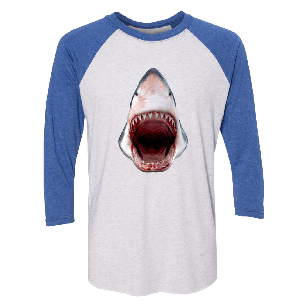 Great White Shark 3D Print 3/4 Raglan Tee 