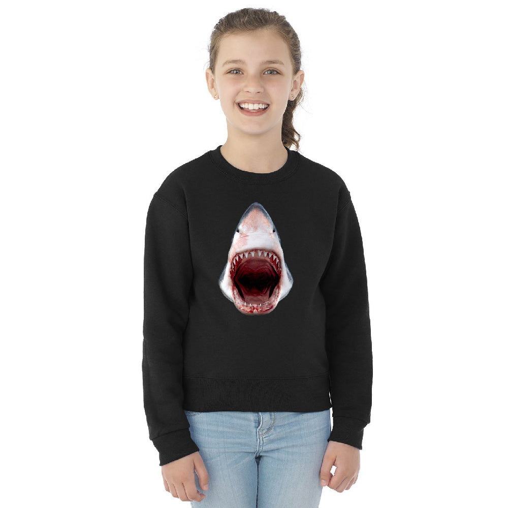 Great White Shark 3D Print Youth Crewneck Animals Shark Teeth Gift SweatShirt 