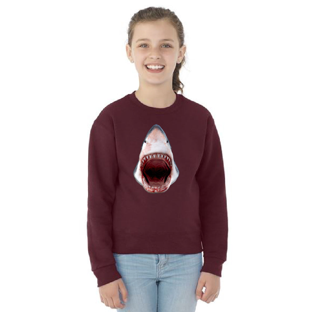 Great White Shark 3D Print Youth Crewneck Animals Shark Teeth Gift SweatShirt 