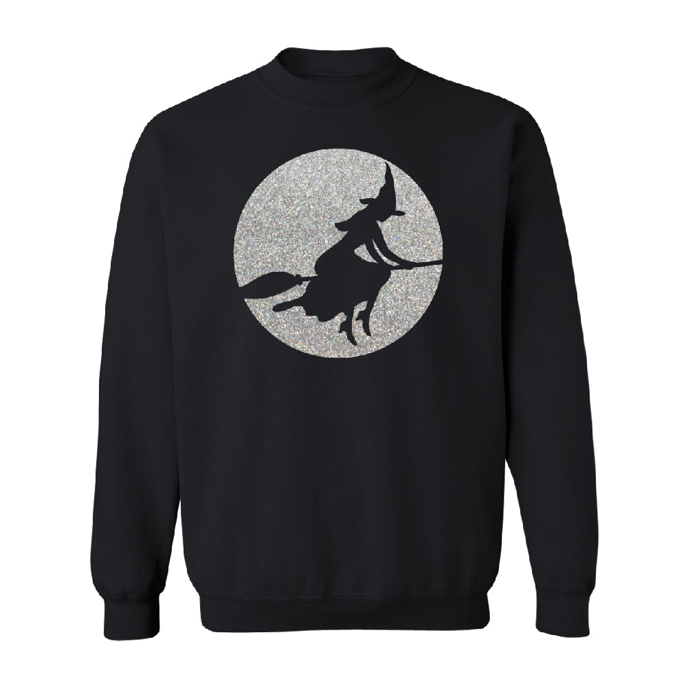 Full Moon Witch Sillouette Unisex Crewneck Halloween Costume Sweater 