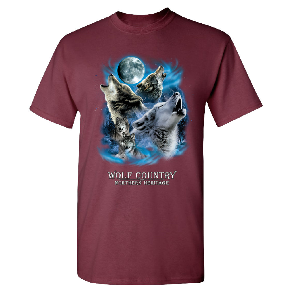Wolves Howling Full Moon Men's T-Shirt 