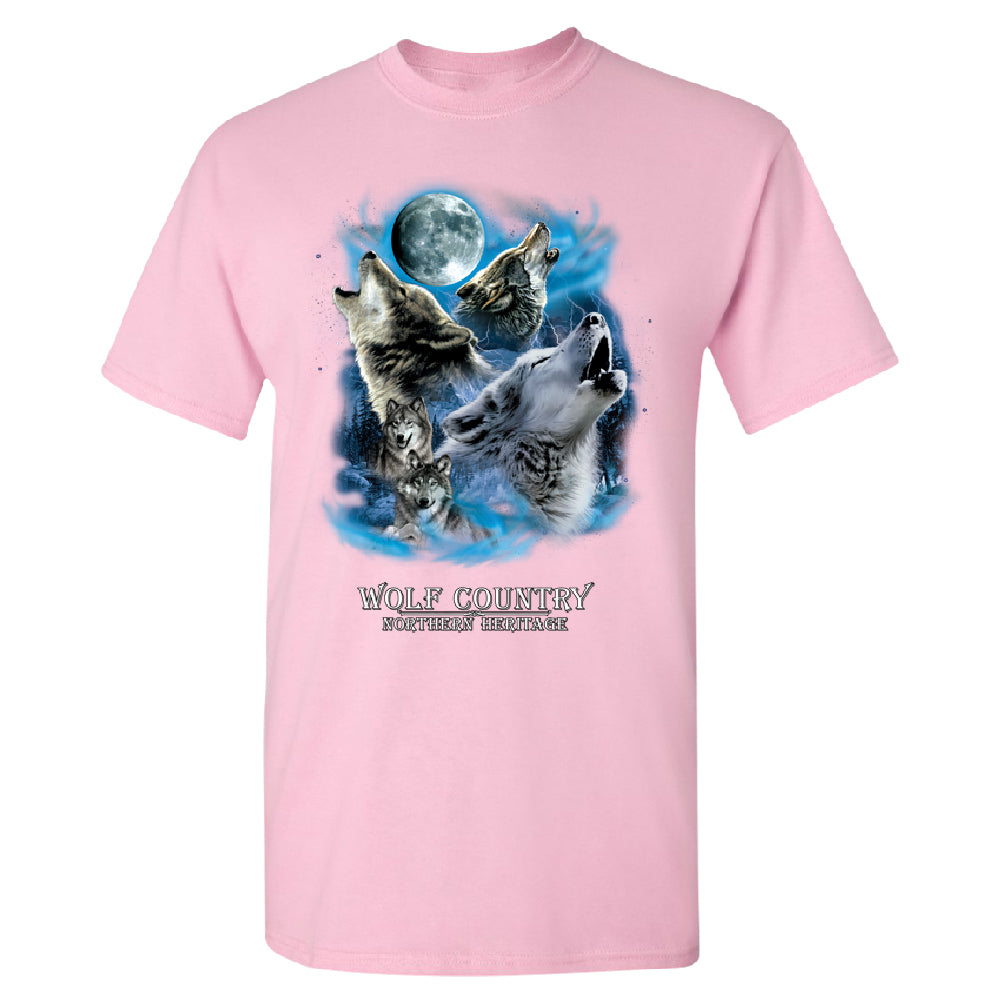Wolves Howling Full Moon Men's T-Shirt 