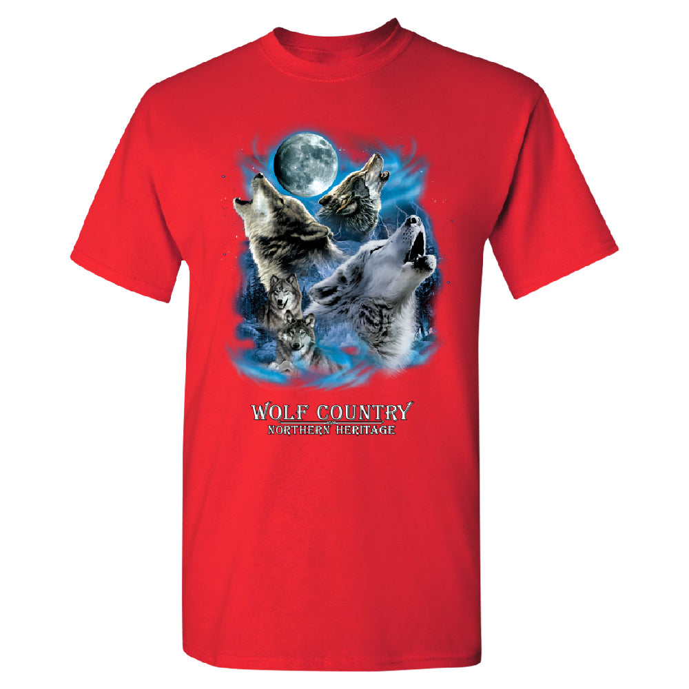 Wolves Howling Full Moon Men's T-Shirt 