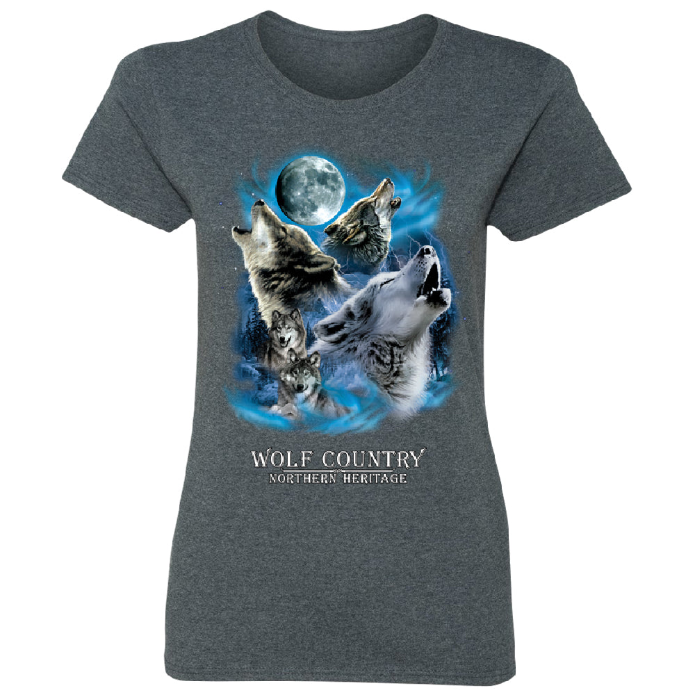 Wolves Howling Full Moon Women's T-Shirt 