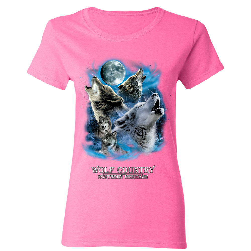 Wolves Howling Full Moon Women's T-Shirt 