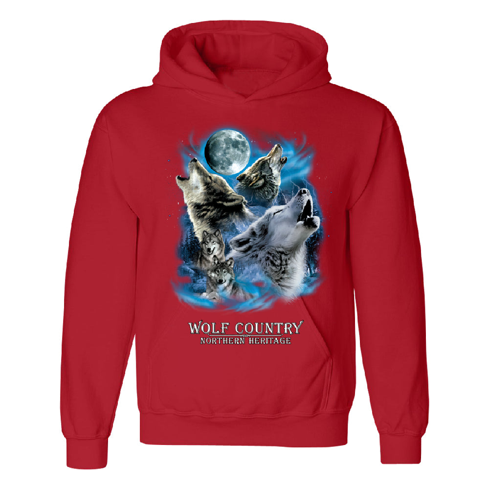 Wolves Howling Full Moon Unisex Hoodie Country Northern Heritage Sweater 