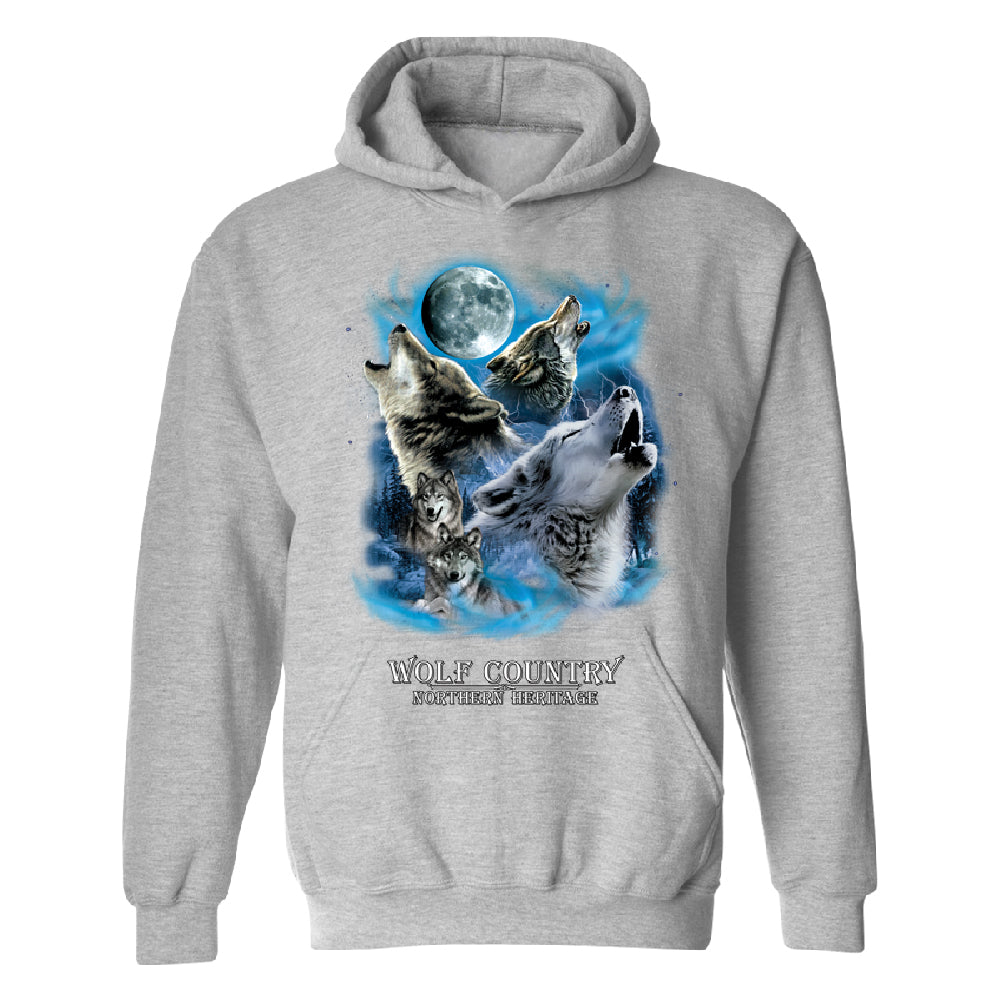 Wolves Howling Full Moon Unisex Hoodie Country Northern Heritage Sweater 
