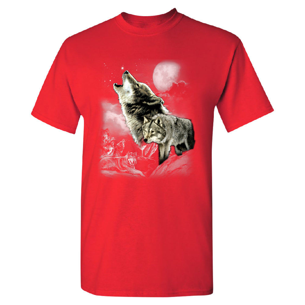 Wolves Wildness Howling Full Moon Men's T-Shirt 