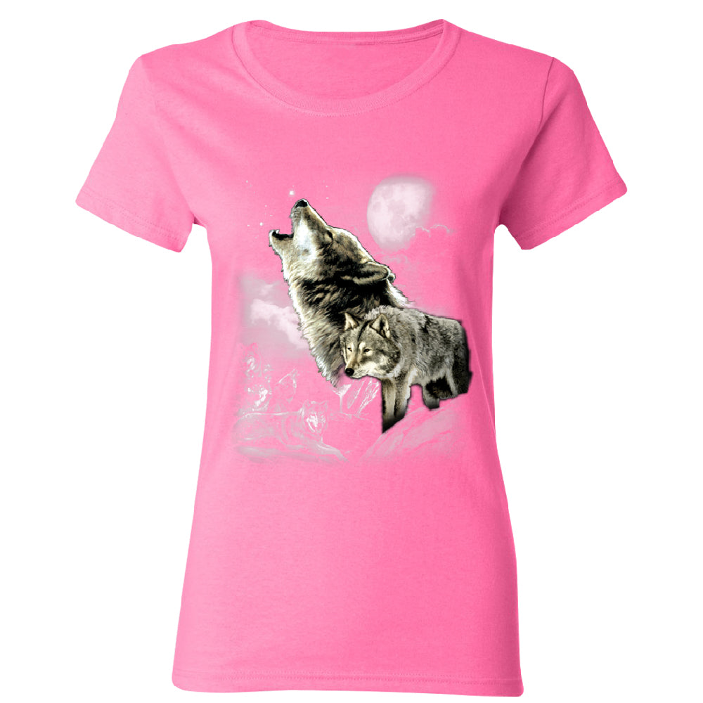 Wolves Wildness Howling Full Moon Women's T-Shirt 