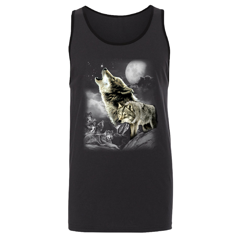 Wolves Wildness Howling Full Moon Men's Tank Top Wolf the Mountain Shirt 