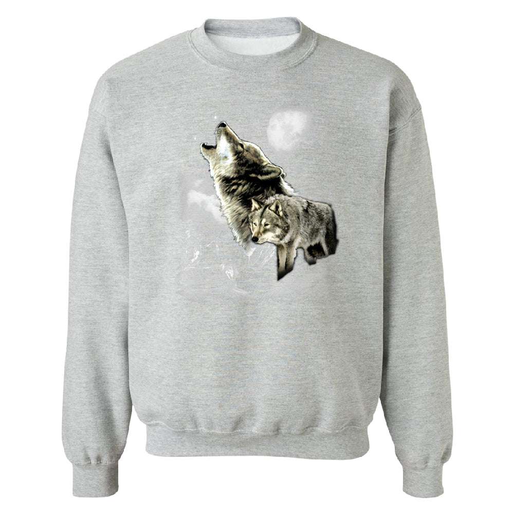 Wolves Wildness Howling Full Moon Unisex Crewneck Wolf the Mountain Sweater 