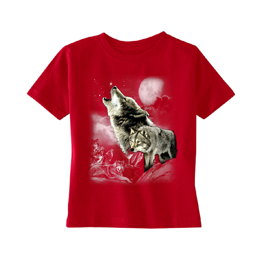 Wolves Wildness Howling Full Moon TODDLER T-Shirt 