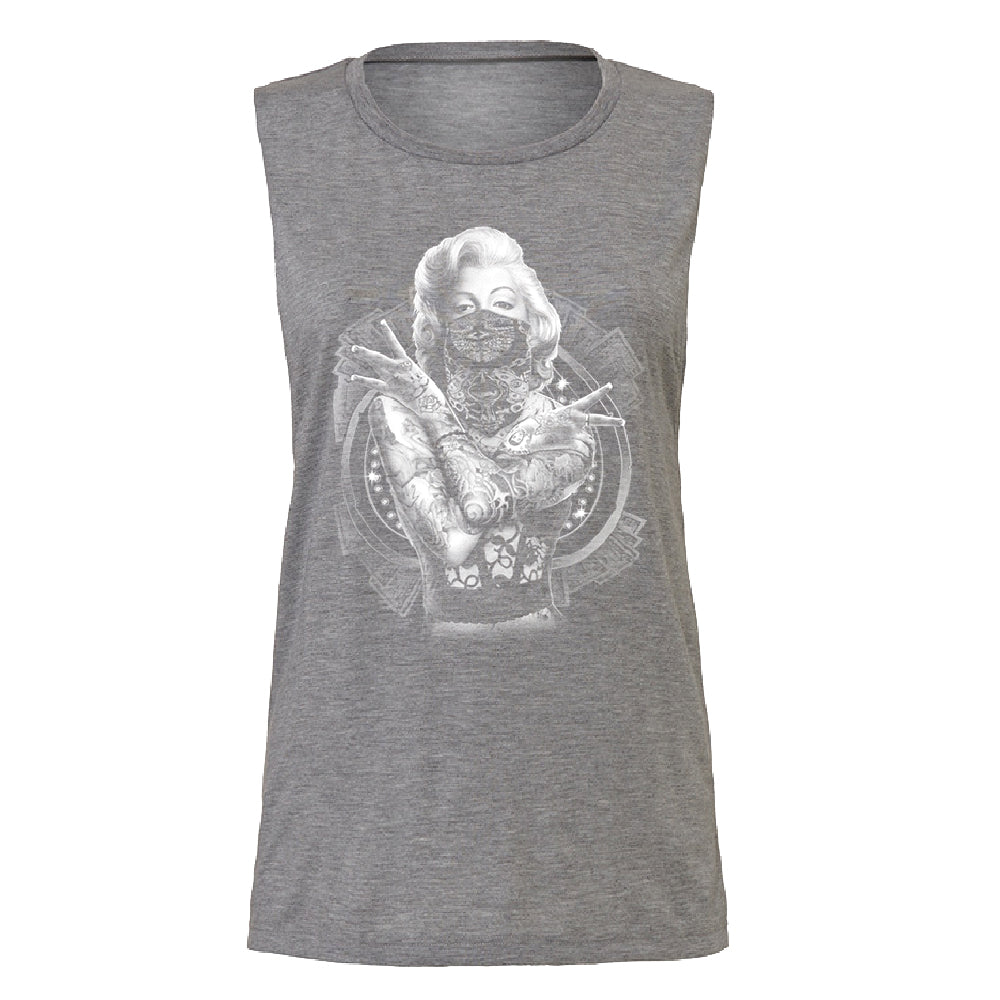 Marilyn Monroe West Side Gang Women's Muscle Tank Blonde Bombshell Tee 