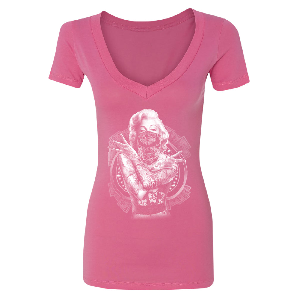 Marilyn Monroe West Side Gang Women's Deep V-neck Blonde Bombshell Tee 