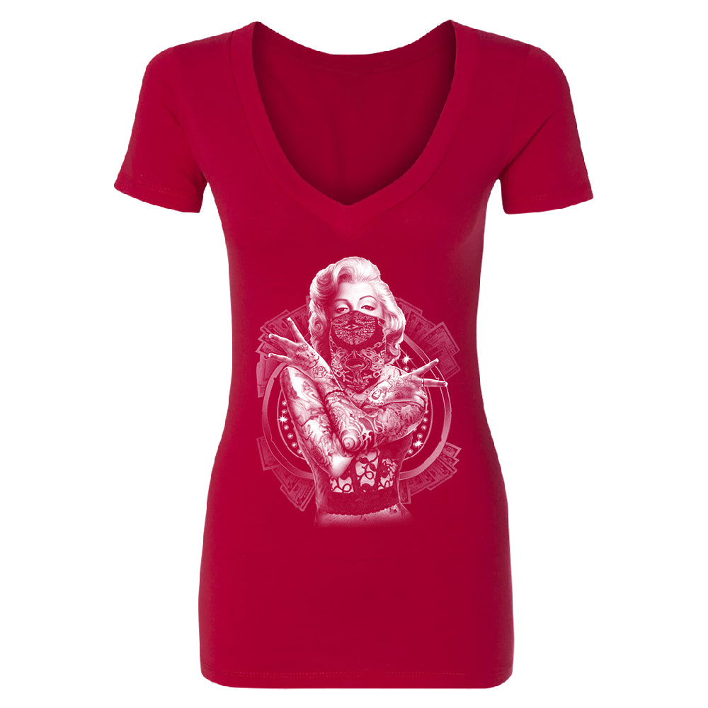 Marilyn Monroe West Side Gang Women's Deep V-neck Blonde Bombshell Tee 