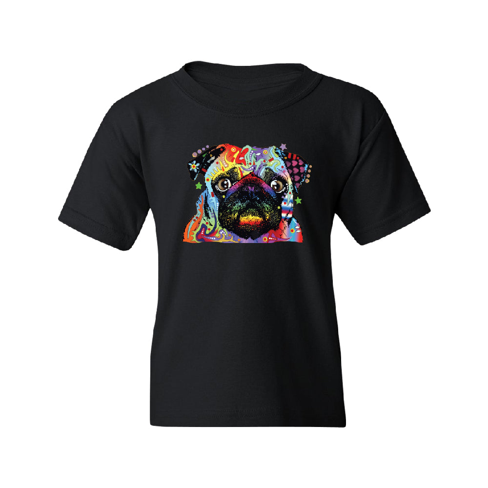 Official Dean Russo Colorful Pug Youth T-Shirt 