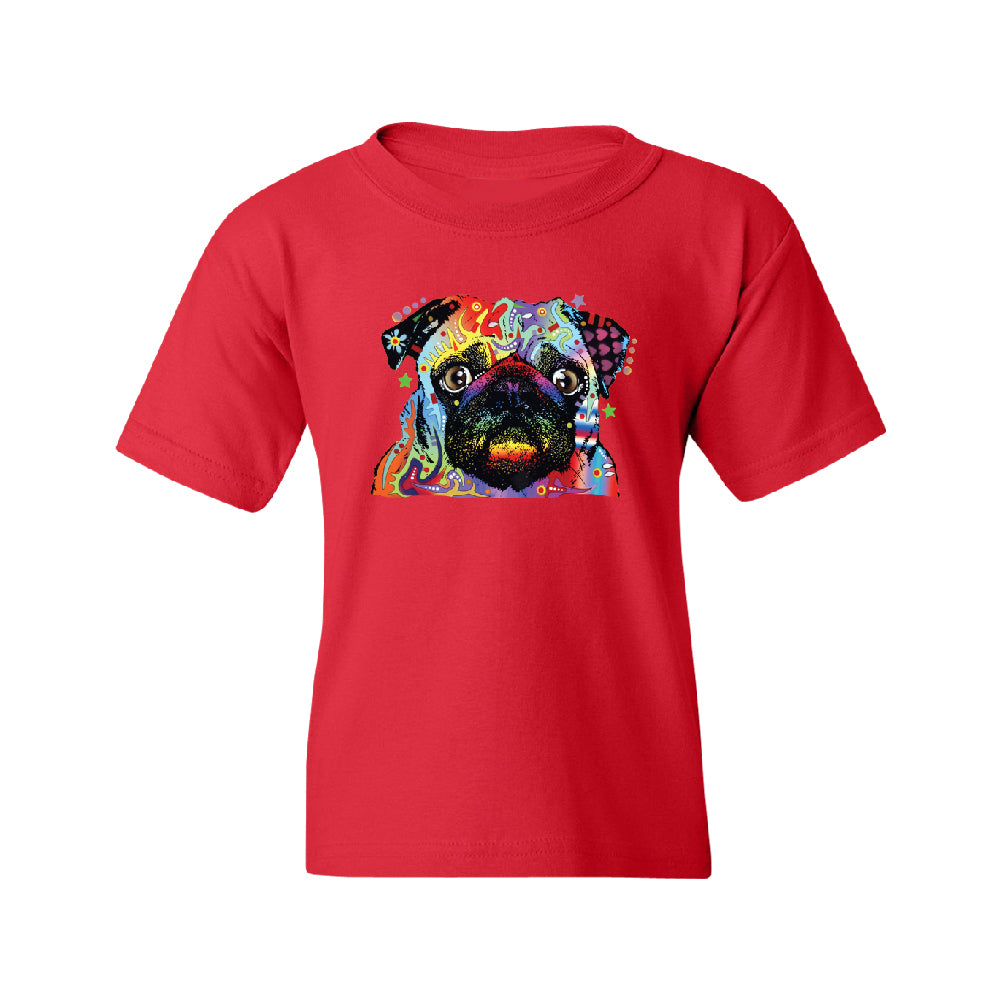 Official Dean Russo Colorful Pug Youth T-Shirt 