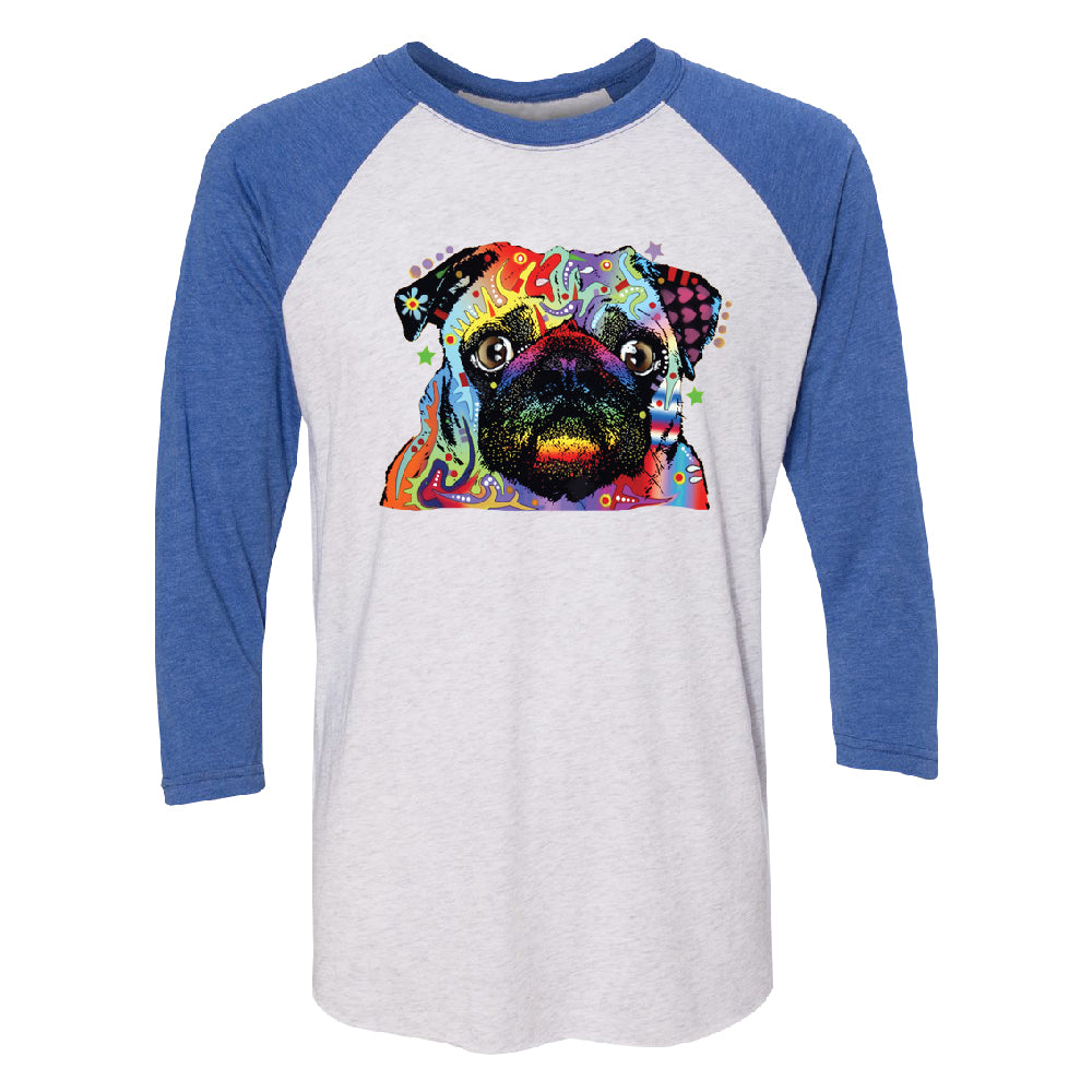 Official Dean Russo Colorful Pug 3/4 Raglan Tee 