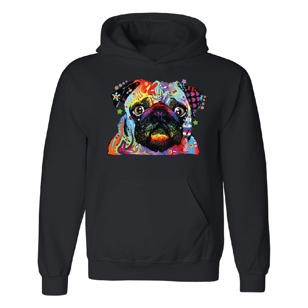 Official Dean Russo Colorful Pug Unisex Hoodie Neon Cute Dog Sweater 