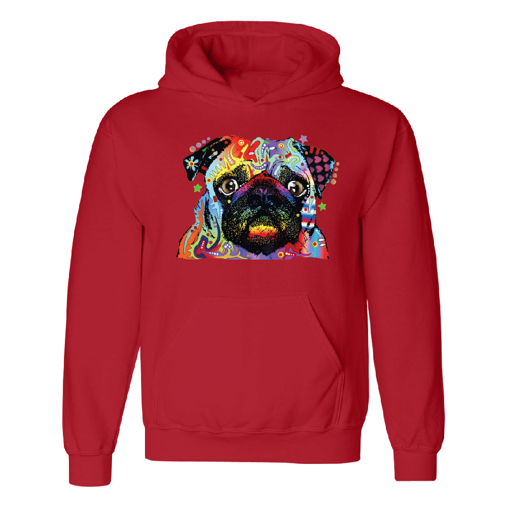 Official Dean Russo Colorful Pug Unisex Hoodie Neon Cute Dog Sweater 