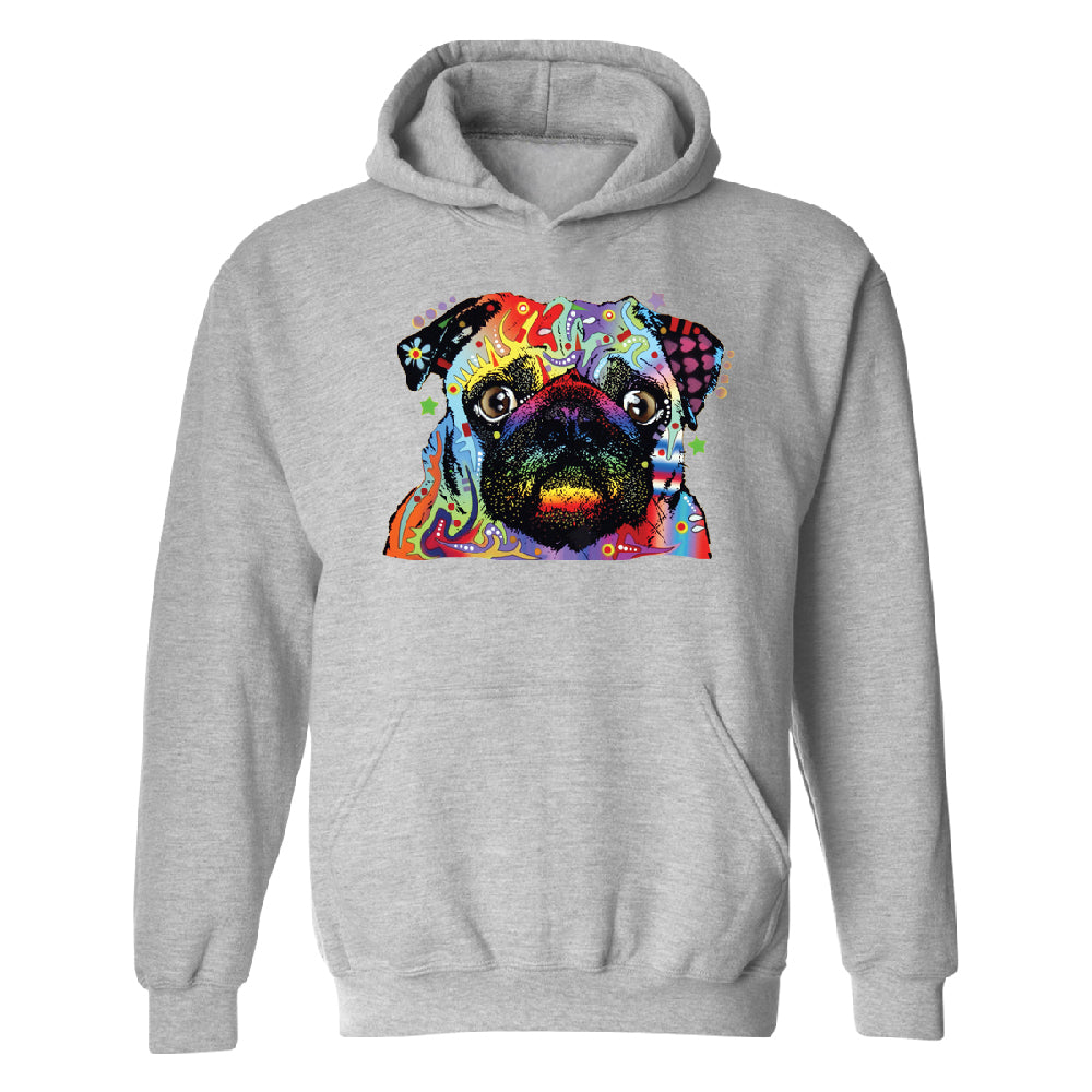 Official Dean Russo Colorful Pug Unisex Hoodie Neon Cute Dog Sweater 