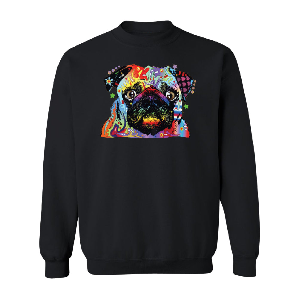 Official Dean Russo Colorful Pug Unisex Crewneck Neon Cute Dog Sweater 