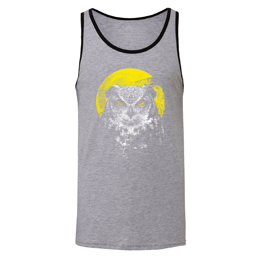 Night Warrior Owl Men's Tank Top Full Moon Angry Owl Shirt 